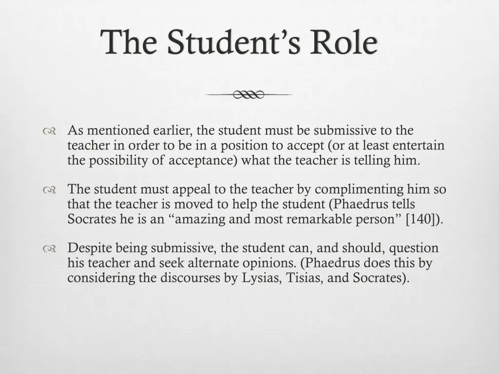 the student s role