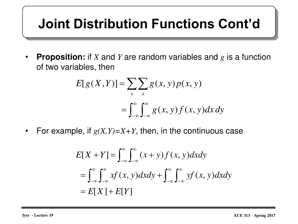 joint distribution functions cont d 2