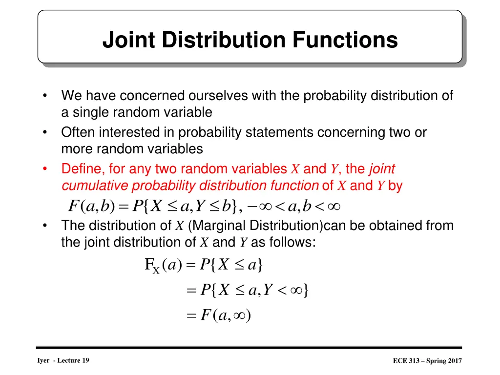 joint distribution functions