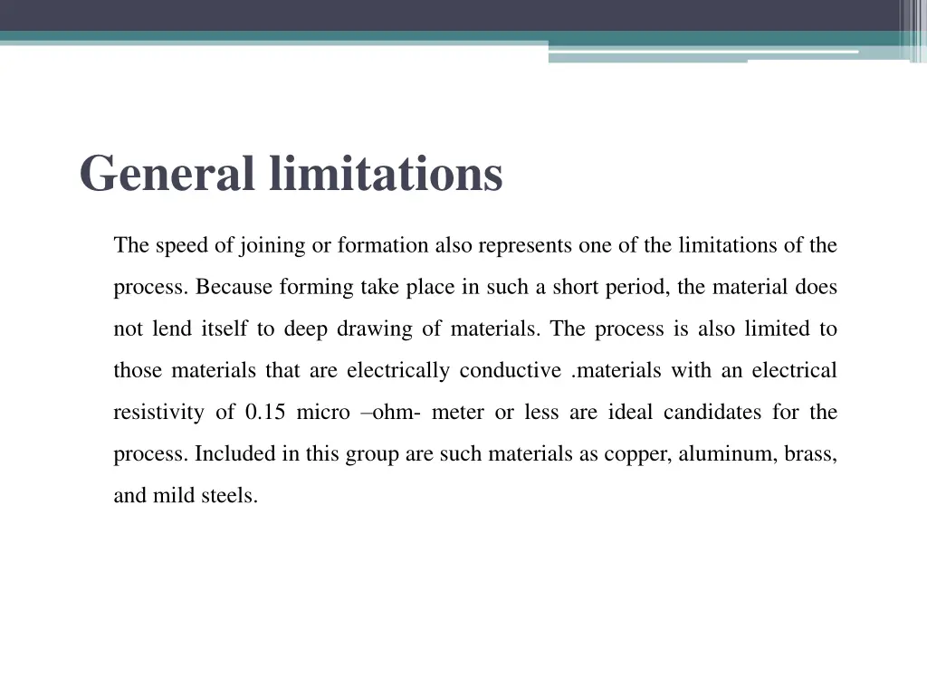 general limitations