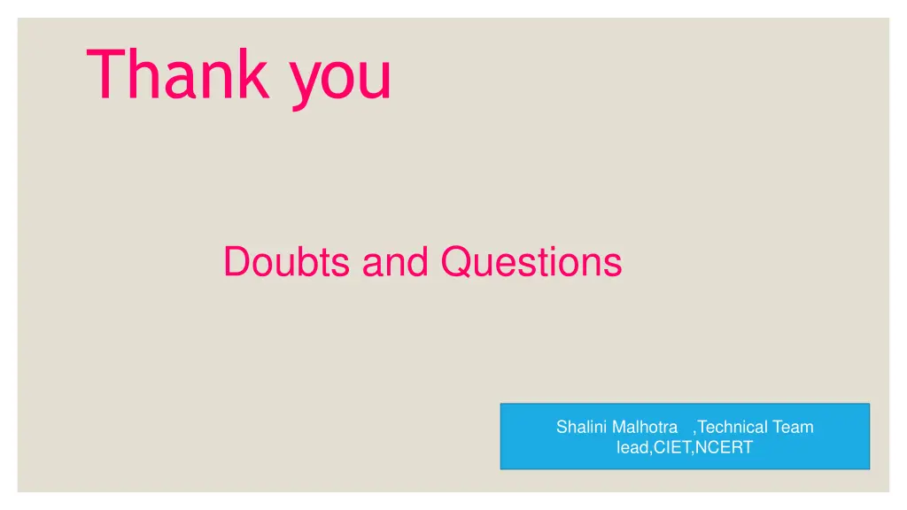 thank you doubts and questions