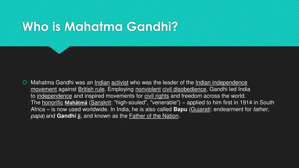 who is mahatma gandhi