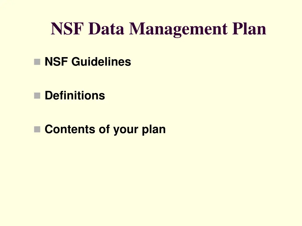 nsf data management plan 1