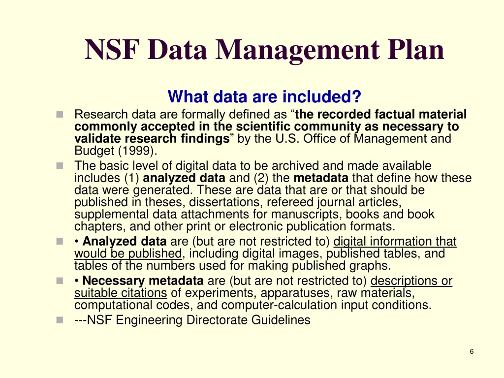 nsf data management plan 2