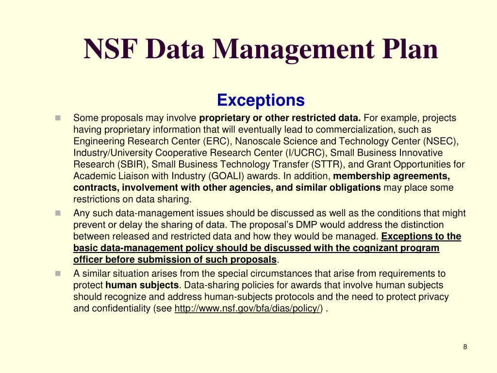 nsf data management plan 4