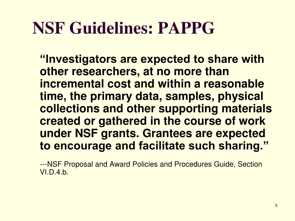 nsf guidelines pappg