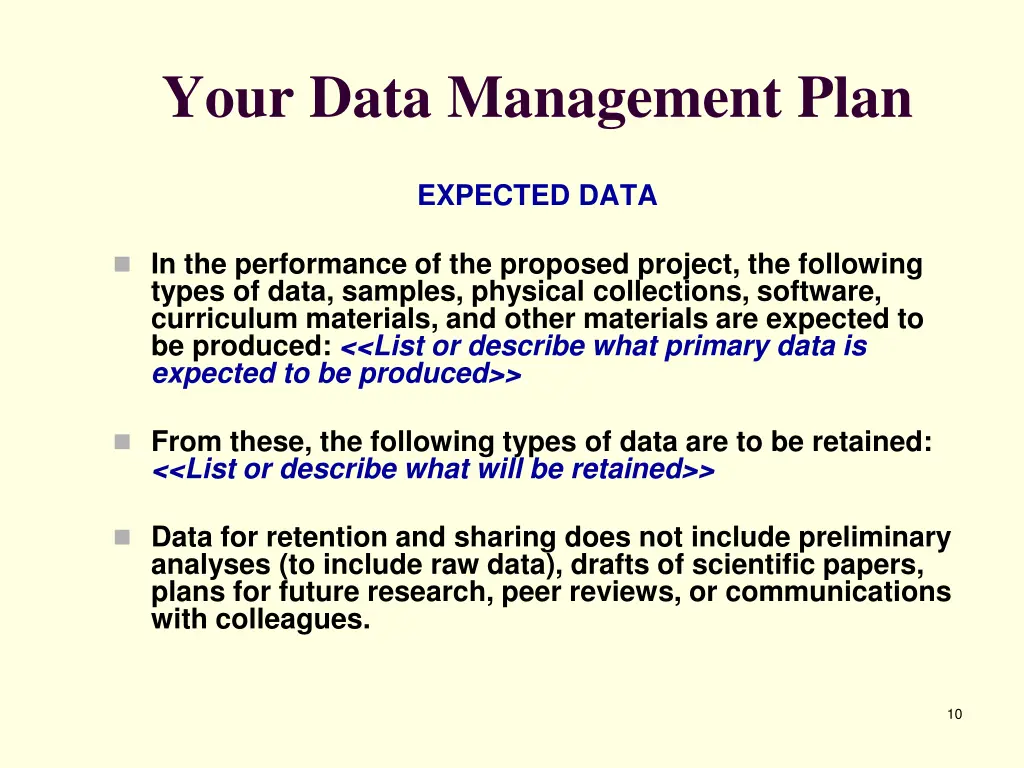 your data management plan 1