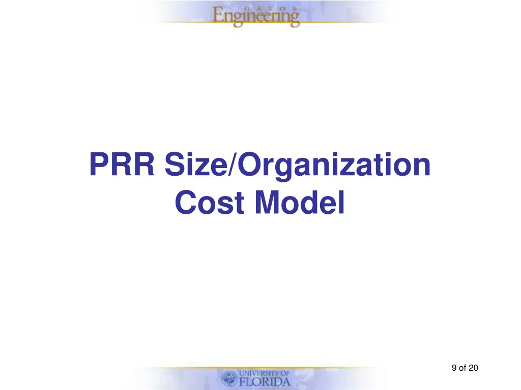 prr size organization cost model