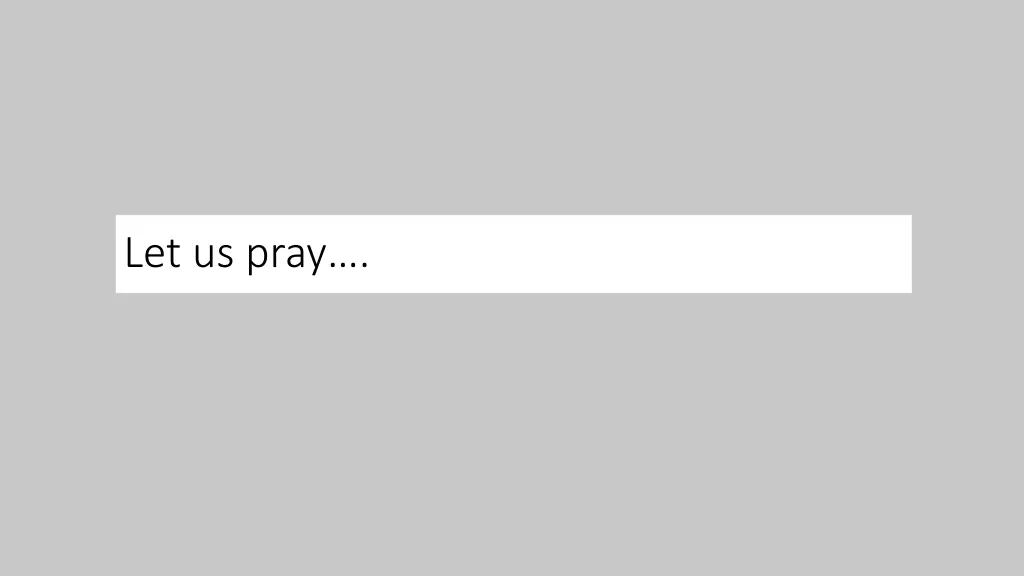 let us pray