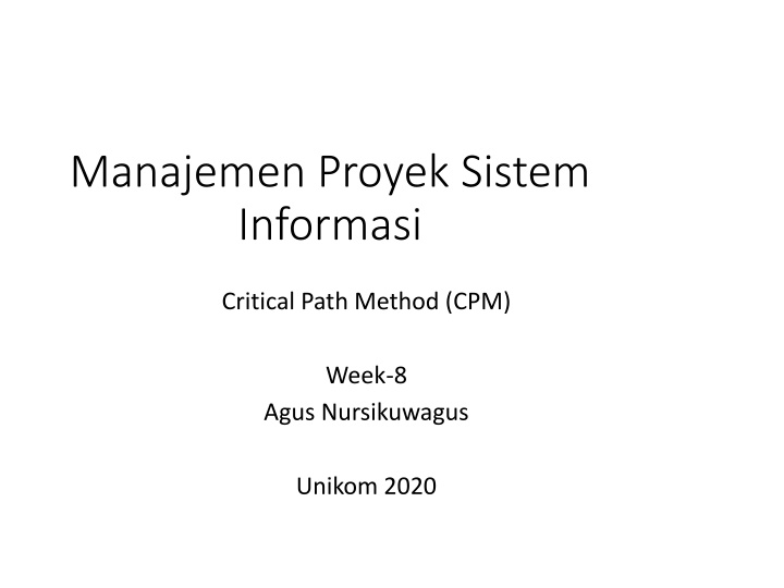 manajemen proyek sistem informasi