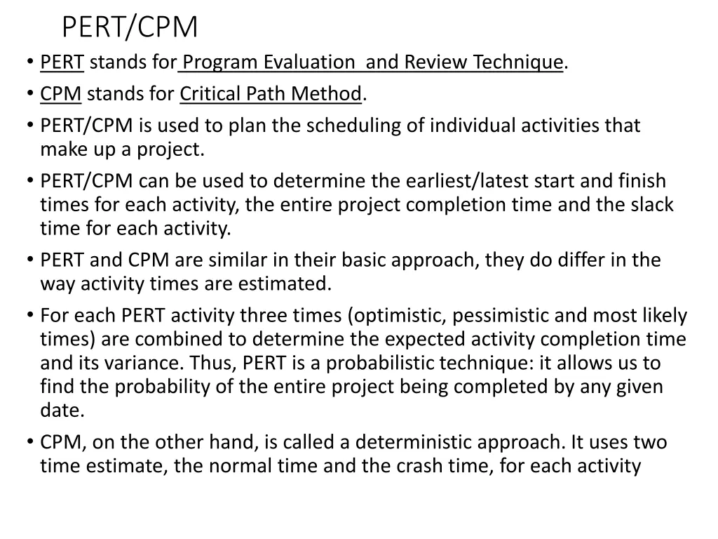 pert cpm pert stands for program evaluation