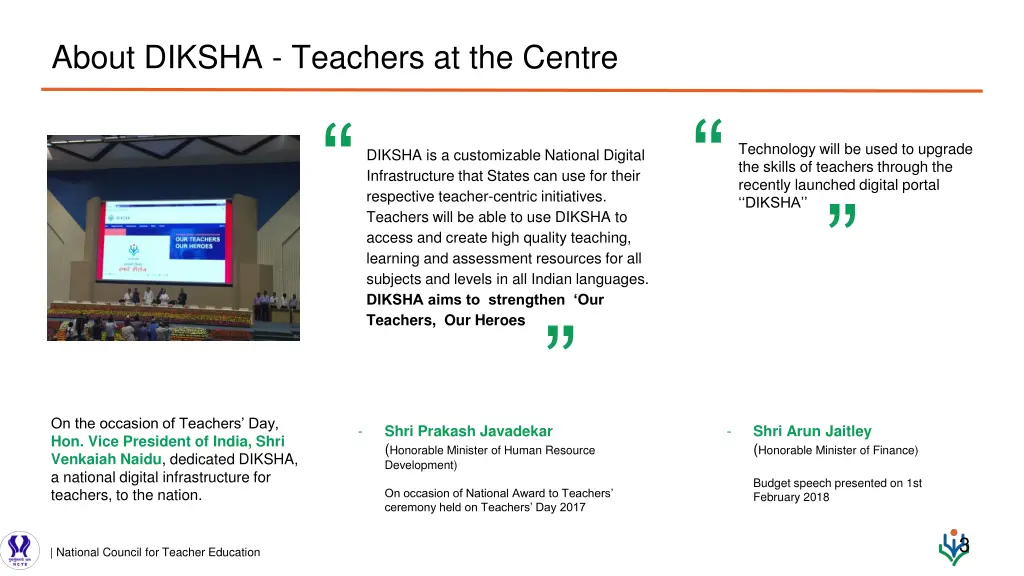 about diksha teachers at the centre