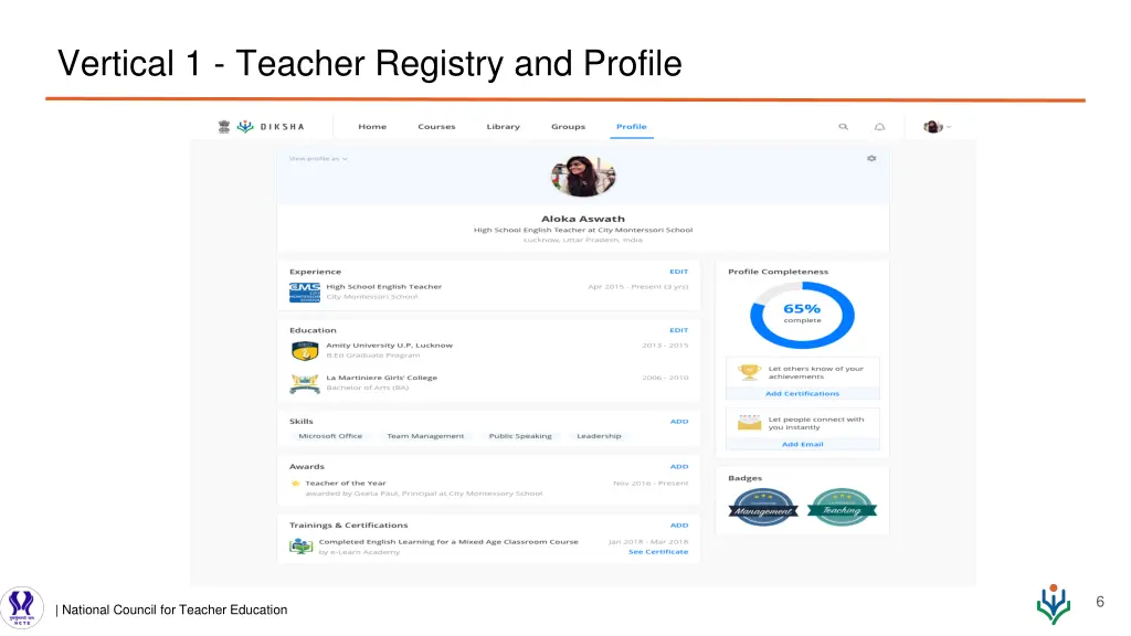 vertical 1 teacher registry and profile 1