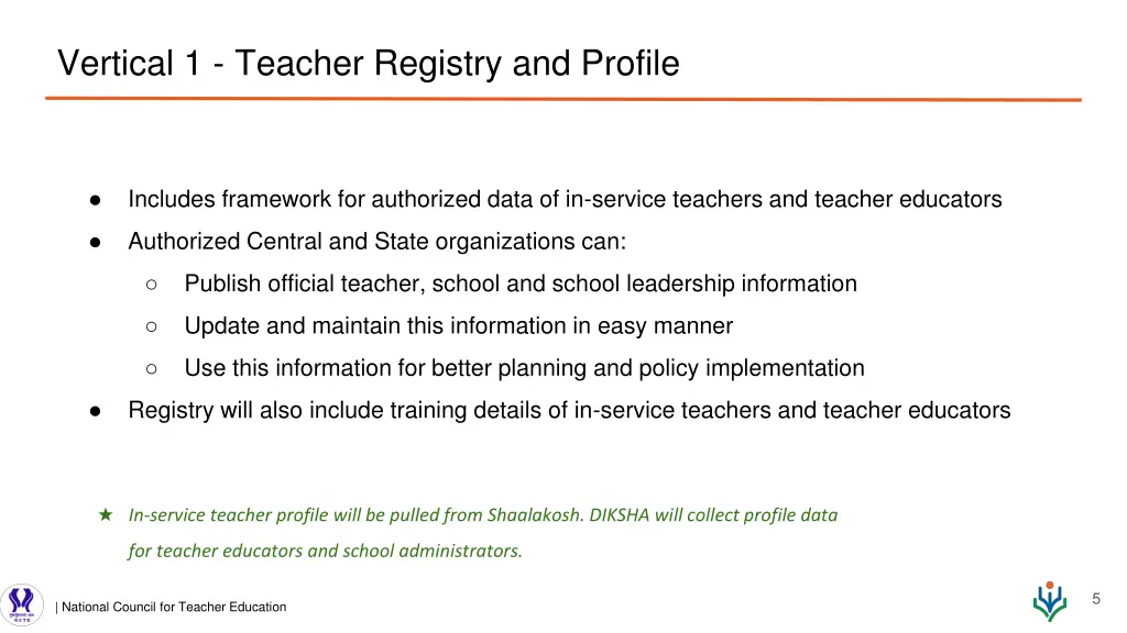 vertical 1 teacher registry and profile