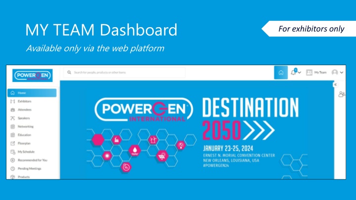 my team dashboard available only
