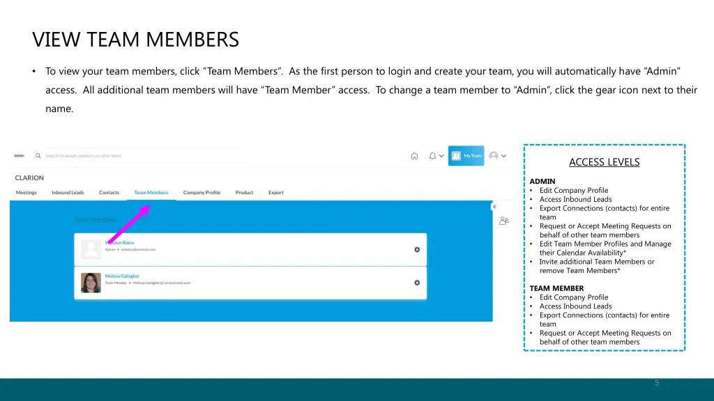 view team members