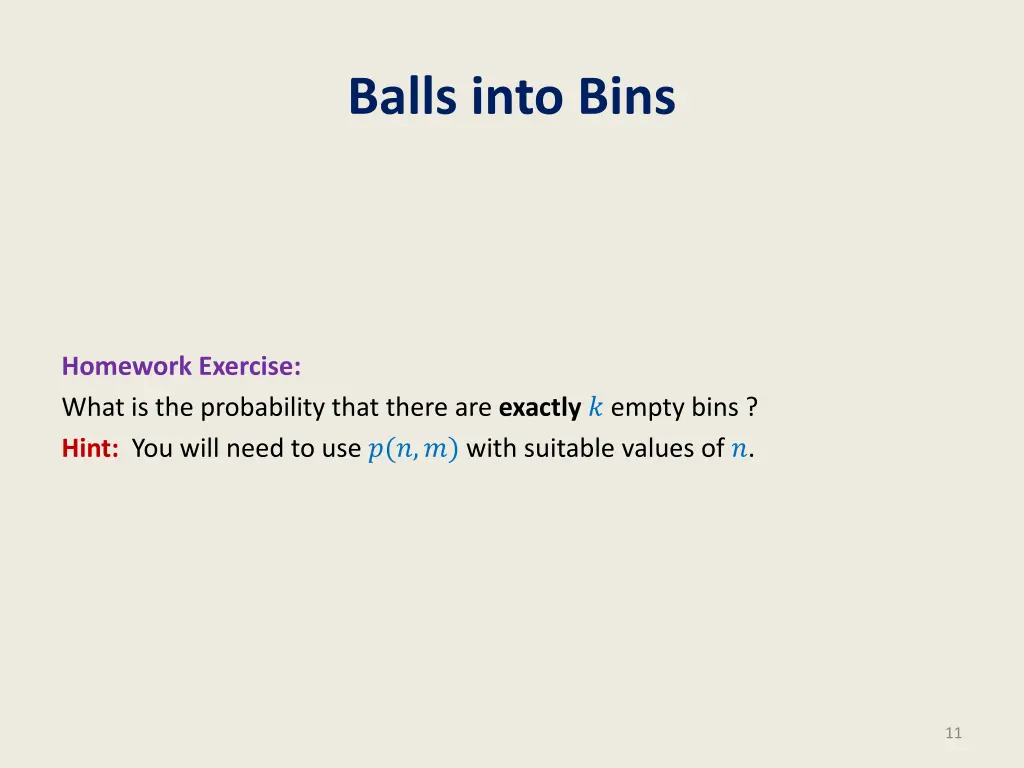 balls into bins 9