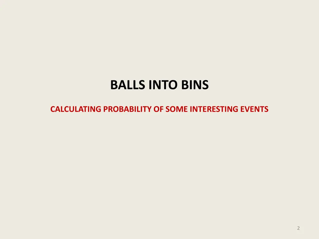 balls into bins