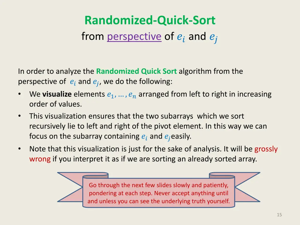 randomized quick sort from perspective of and