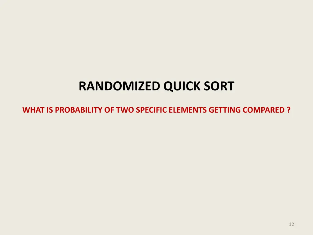 randomized quick sort