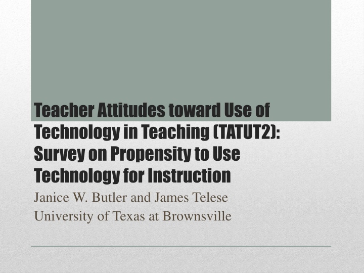 teacher attitudes toward use of technology