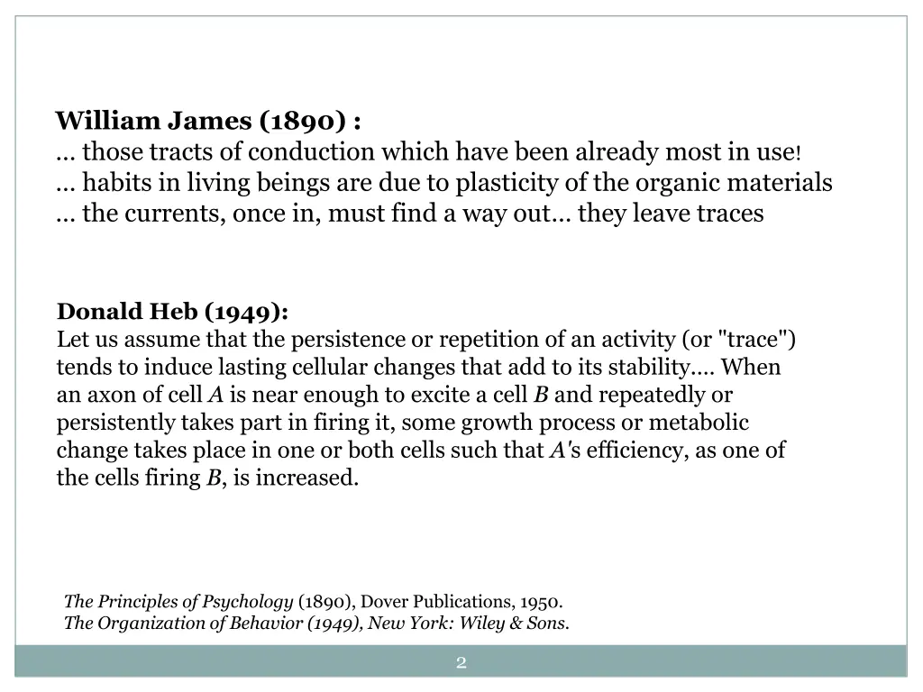 william james 1890 those tracts of conduction