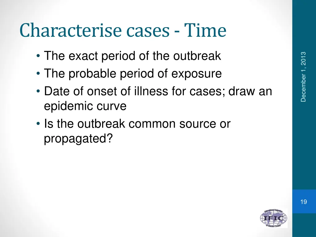 characterisecases time
