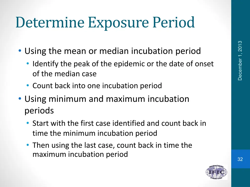 determine exposure period