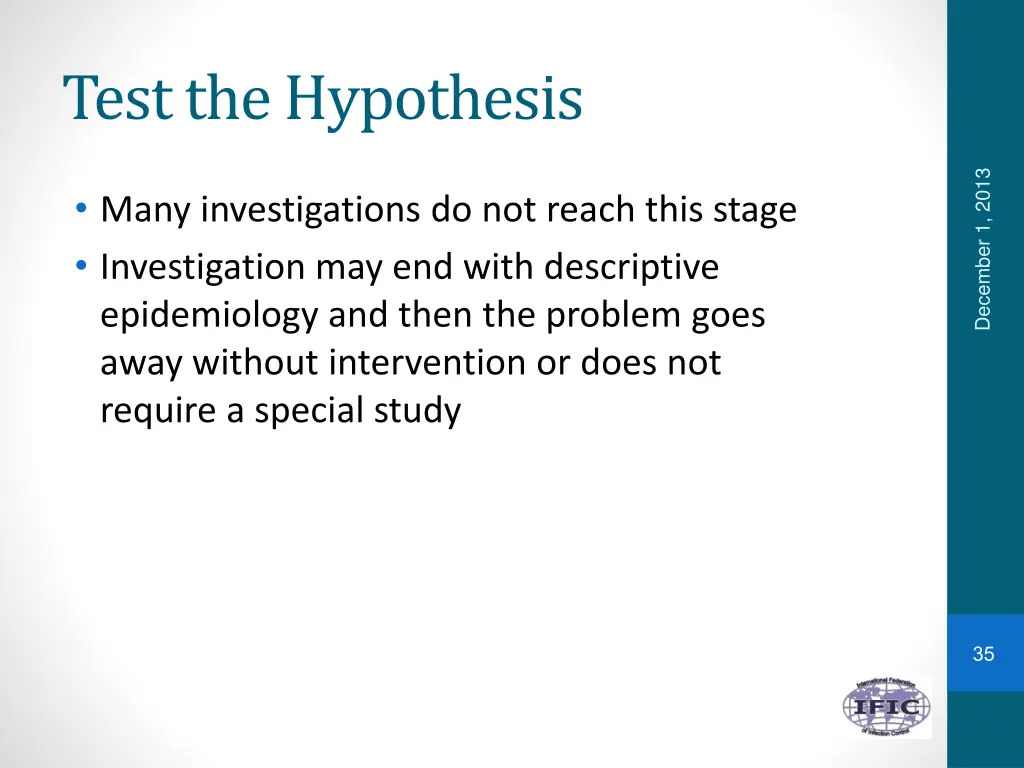 test the hypothesis