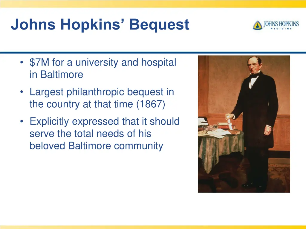 johns hopkins bequest