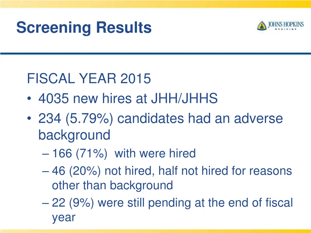 screening results