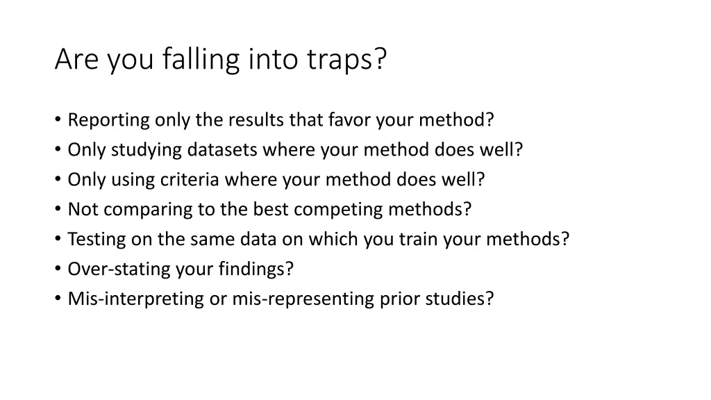 are you falling into traps
