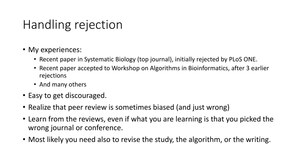 handling rejection