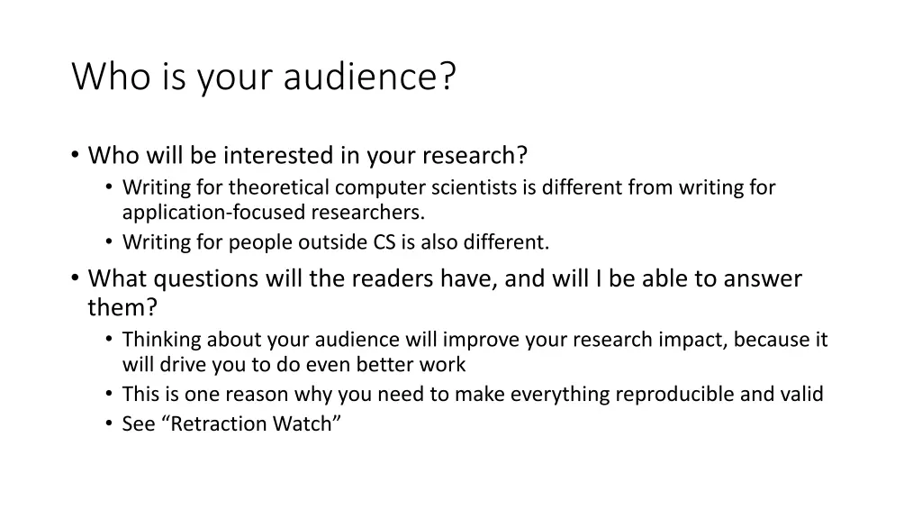 who is your audience