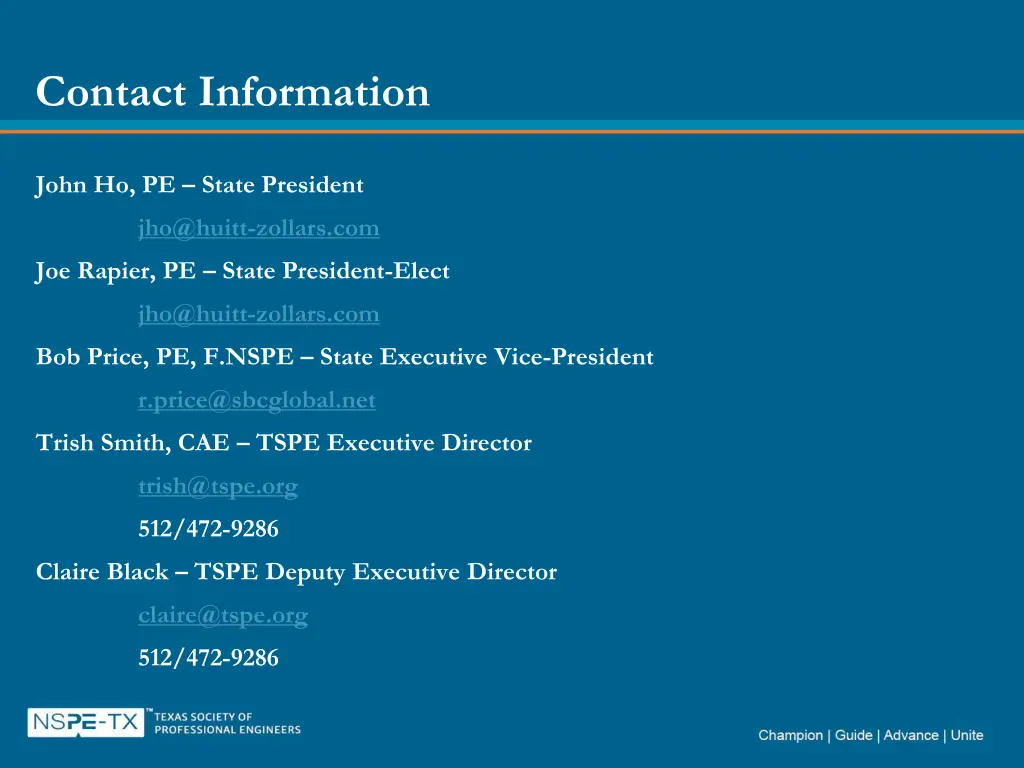 contact information