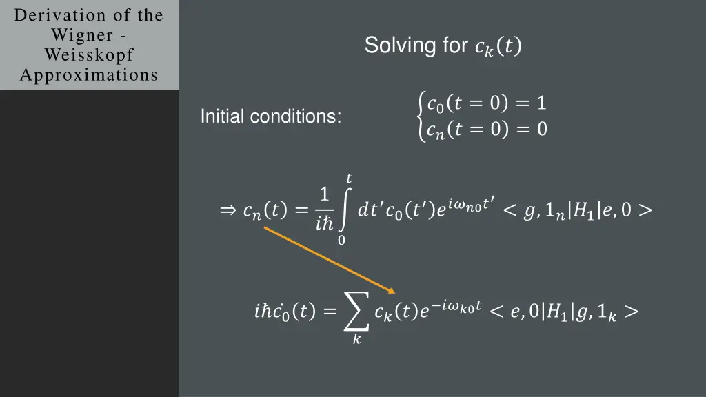 derivation of the wigner weisskopf approximations 3