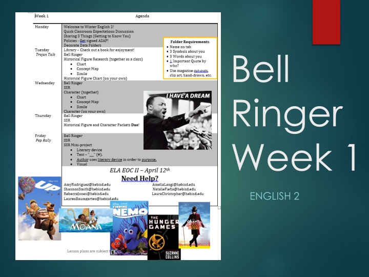 bell ringer week 1