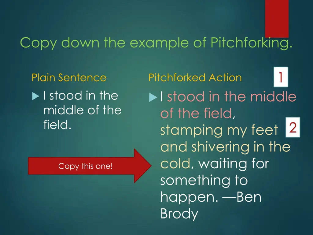 copy down the example of pitchforking 2