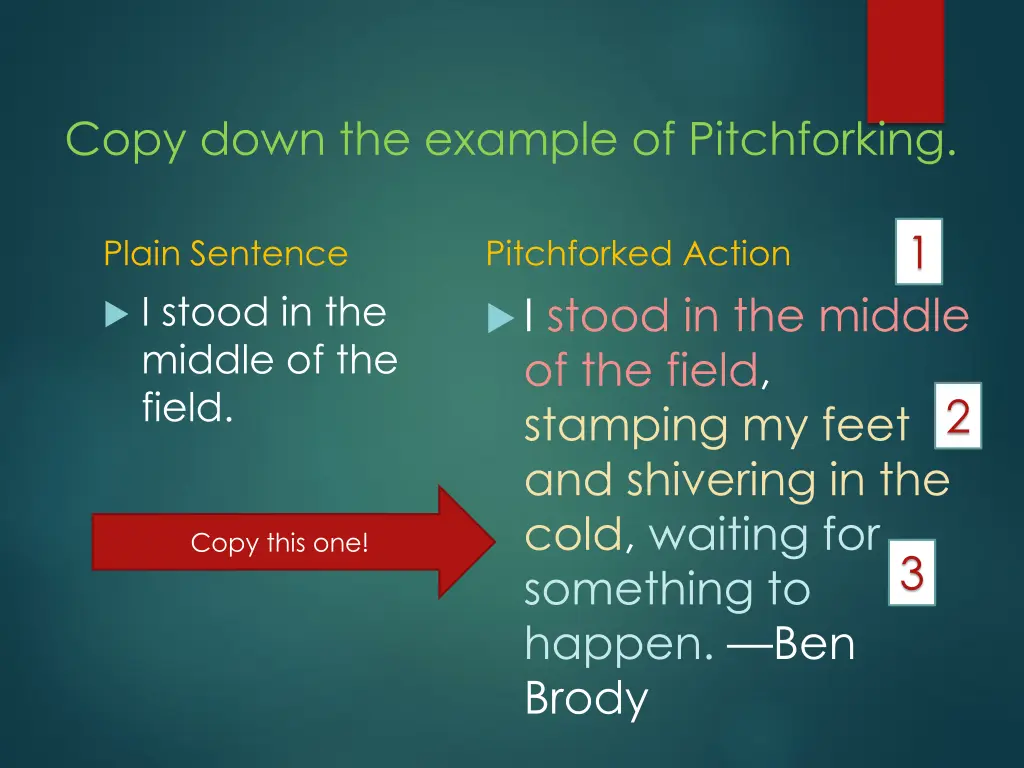 copy down the example of pitchforking 3