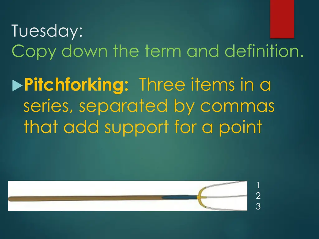 tuesday copy down the term and definition
