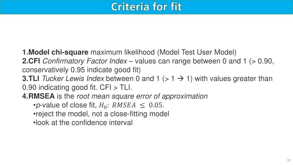 criteria for fit