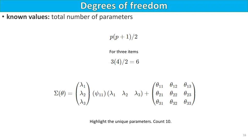 degrees of freedom