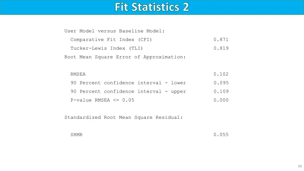 fit statistics 2