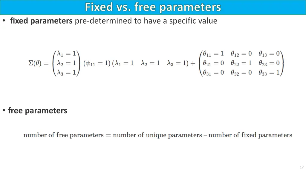 fixed vs free parameters