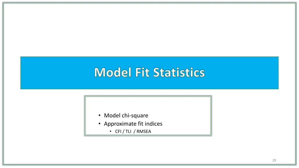 model fit statistics