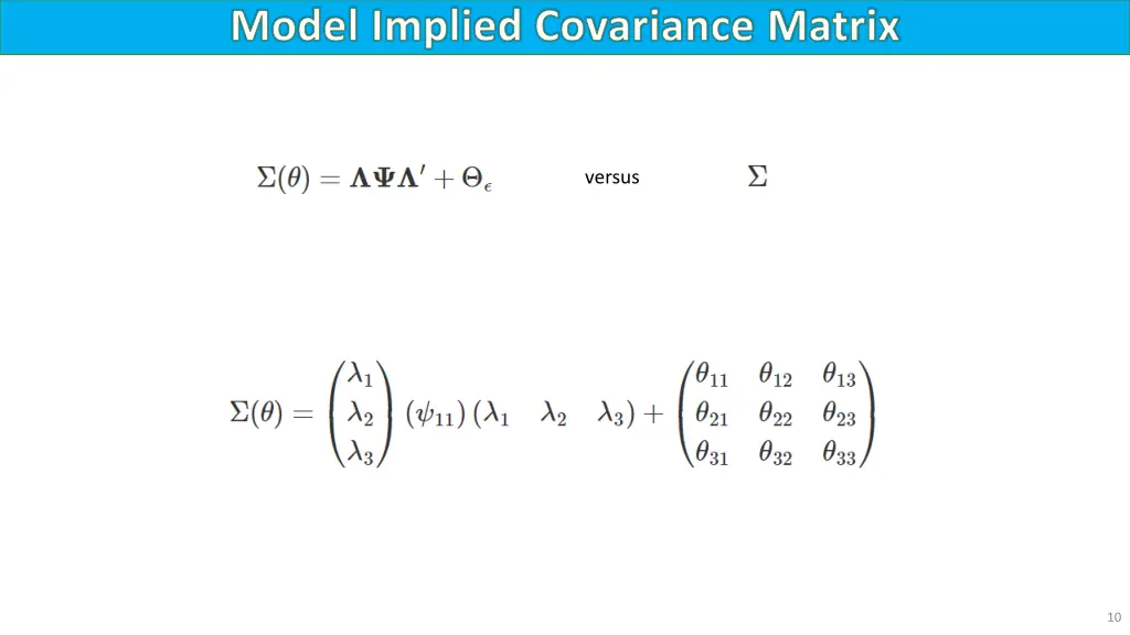 model implied covariance matrix