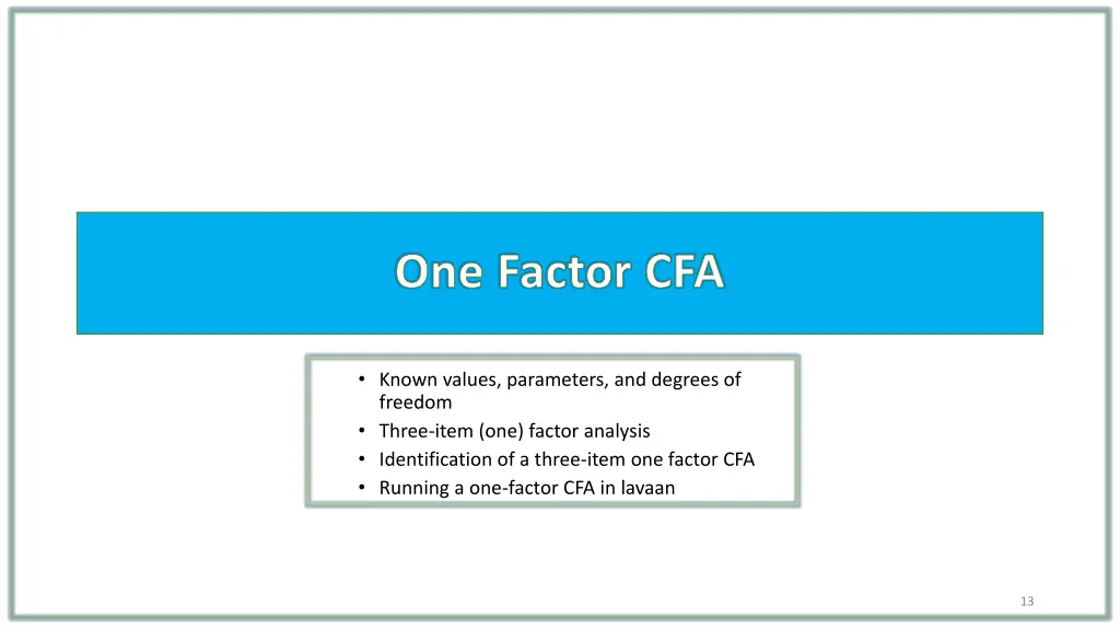 one factor cfa