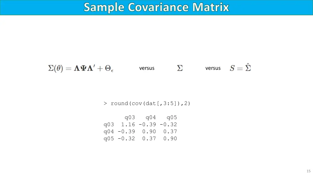 sample covariance matrix