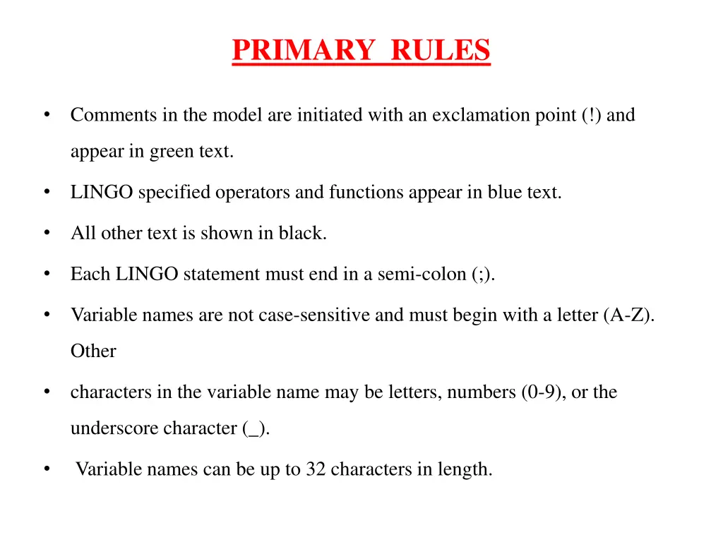 primary rules