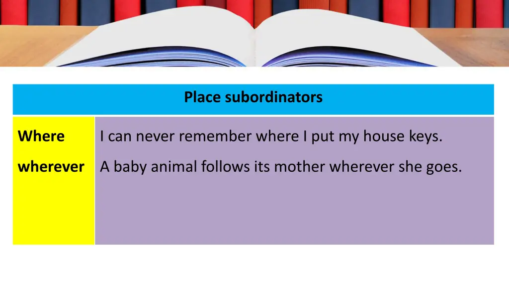place subordinators